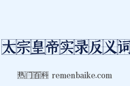 太宗皇帝实录反义词是什么意思的图片